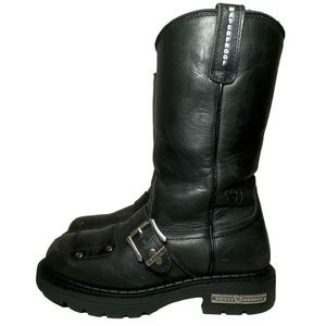 Ariat Metal Mount Waterproof Black Leather Biker Boots Men’s 8D ShiftGuard 39940